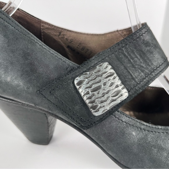 Fidji Shoe Size 37 Black Leather Dress Women's Mary Jane Made in Portugal - Picture 3 of 14